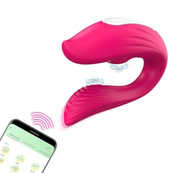 Abdul - Vibrador de Casal Com 10 Funções de Vibração, 10 Ondas de Pressão e Controle Remoto Via Aplicativo