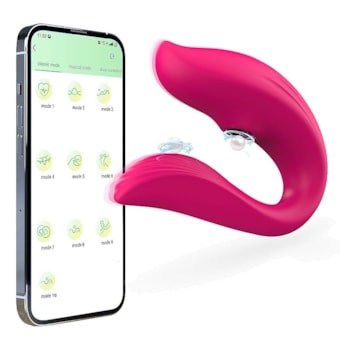 Abdul - Vibrador de Casal Com 10 Funções de Vibração, 10 Ondas de Pressão e Controle Remoto Via Aplicativo