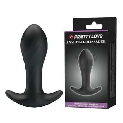 Anal Plug Massager - Plug Anal Com Pegada na Base e 12 Funções de Vibração