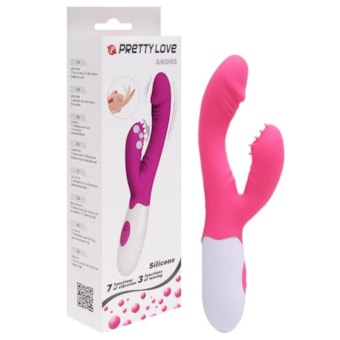 Andre - Vibrador Ponto G 7 Funções Com Dedilhado no Clítoris 3 Funções | Pink