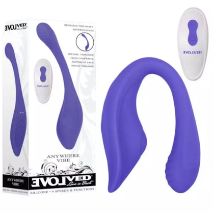 Anywhere Vibe - Vibrador Dobrável e Articulável à Prova D'água e Submersível Com 2 Motores, 9 Funções e Controle Remoto