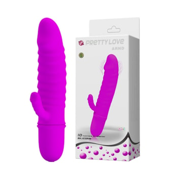 ARND - Vibrador Ponto G Com Mini Pênis Estimulador Clitoriano e 10 Vibrações