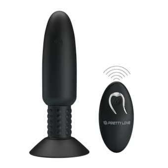 Beaded For Extra Romantic - Plug Anal com Ventosa, 4 Vibrações, 4 Rotações e Controle Remoto