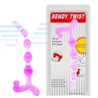 Bendy Twist - Cordão Tailandês Com Bolinhas de Tamanhos Gradativos e Alça de Segurança