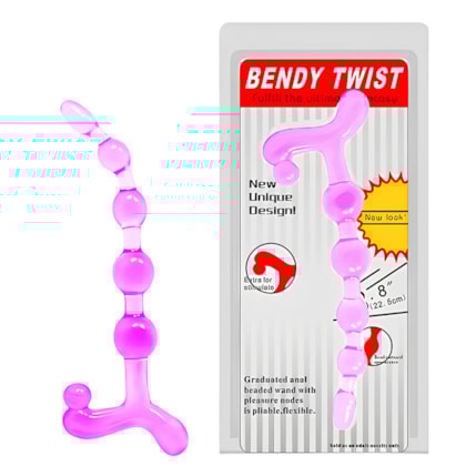 Bendy Twist - Cordão Tailandês Com Bolinhas de Tamanhos Gradativos e Alça de Segurança