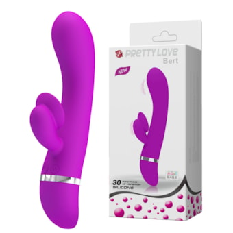 Bert - Vibrador Ponto G Com Estimulador Escovinha Para o Clítoris e 30 Vibrações