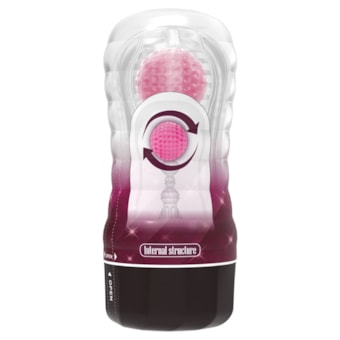Black Hole - Masturbador Masculino Transparente com Textura Realista Interna e Esfera Giratória na Ponta
