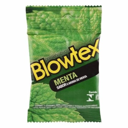 Blowtex - Preservativo Lubrificado Com Sabor e Aroma de Menta | 3 Unidades