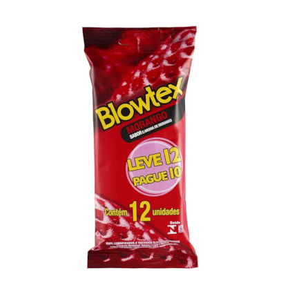 Blowtex - Preservativo Lubrificado Com Sabor e Aroma de Morango