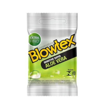 Blowtex Sensitive - Preservativo Extra Fino Com Gel de Aloe Vera | 3 Unidades