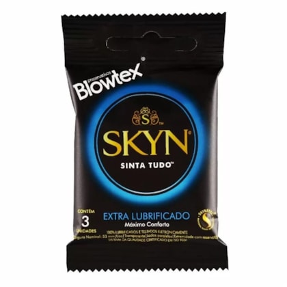 Blowtex Skyn Extra Lubrificado - Preservativo Ultrafino | 3 Unidades