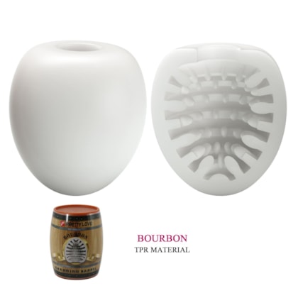 Bourbon - Masturbador Masculino Tipo Egg em Cyberskin Com Textura Interna Realista Ultra Macia