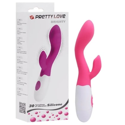 Brighty - Vibrador De Ponto G E Clitóris Em Silicone Com 30 Modos De Vibração | Rosa