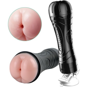 Bussy -  Ânus Lanterna em Cyberskin com Vibrador Multivelocidade e Ventosa