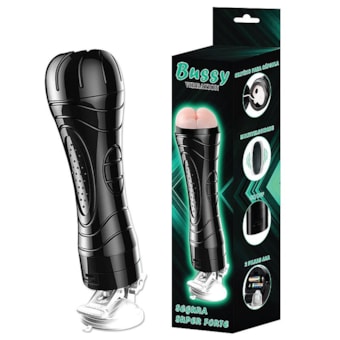 Bussy -  Ânus Lanterna em Cyberskin com Vibrador Multivelocidade e Ventosa