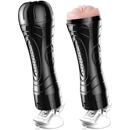 Bussy -  Vagina Lanterna em Cyberskin com Vibrador Multivelocidade e Ventosa