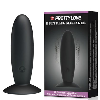 Butt Plug Massager - Plug Anal Com Ventosa 12 Modos de Vibração