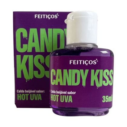 Candy Kiss - Calda Beijável Para Sexo Oral com Efeito Hot | Sabor: Uva