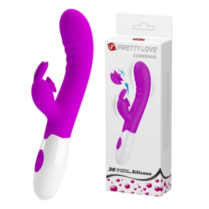 Cerberus - Vibrador Ponto G Com Coelho e Língua Estimuladores do Clítoris