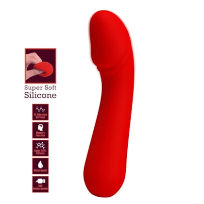 Cetus - Vibrador do Ponto G Super Macio Com 12 Modos de Vibração e Função Memória | Vermelho