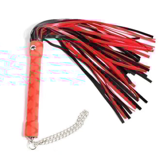 Chicote Vermelho Com Tiras Luxo Bicolor