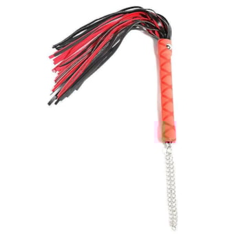 Chicote Vermelho Com Tiras Luxo Bicolor