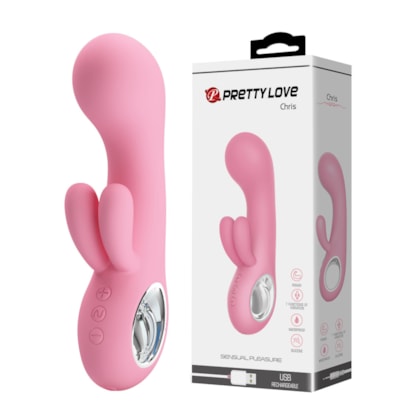 Chris - Vibrador de Ponto G e Clítoris Com 7 Vibrações Extra Forte | Rosa