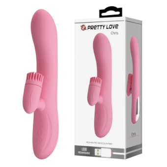 Chris - Vibrador Rabbit 7 Funções de Vibração Ponto G e 4 Rotações no Clítoris
