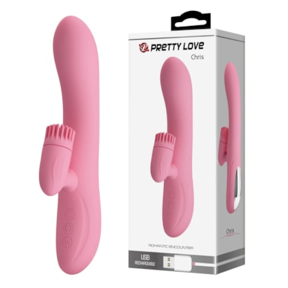 Chris - Vibrador Rabbit 7 Funções de Vibração Ponto G e 4 Rotações no Clítoris