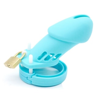 Cinto de Castidade Feito em Silicone Tipo Longo e Fechado com Cadeado e Chave