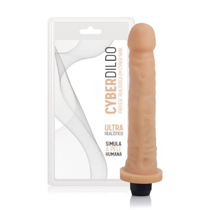 Colosso - Pênis em Cyberskin Com Vibrador Multivelocidade  | 19 x 4 cm