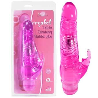 Crystal - Vibrador Rabbit Formato de Pênis Com Vibração Multivelocidade