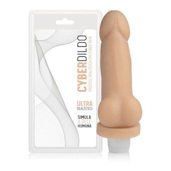 Cyber Dildo - Pênis Em Cyberskin Com Escroto E Vibrador | 12,5 x 4 cm