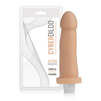 Cyber Dildo - Pênis Liso Em Cyberskin Com Vibrador | 17 x 4,5 cm