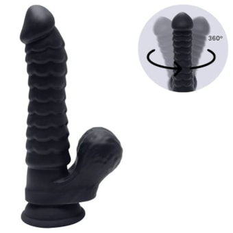 Delon - Pênis Com Textura Ondulada no Corpo e Ventosa | 15cm