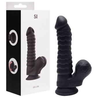 Delon - Pênis Com Textura Ondulada no Corpo e Ventosa | 15cm1q