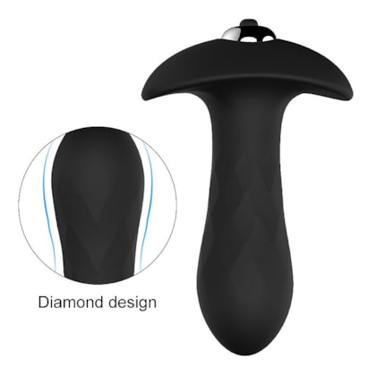 Diamond - Plug Anal Design de Diamante Com Cápsula Vibratória Removível