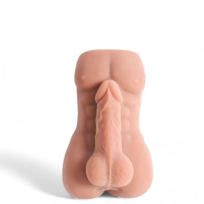 Domvs - Mini Masturbador em Cyberskin Formato Tórax Masculino Com Pênis e Ânus