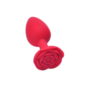 Domvs - Plug Anal em Silicone Com Base Formato de Rosa | Tam. P (7,2cm)