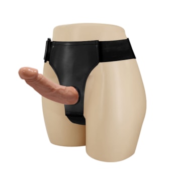 Double Dildos Strap On - Cinta Peniana Com 2 Pênis Realísticos, Um Externo de 13,5cm e Um Interno de 10,2cm