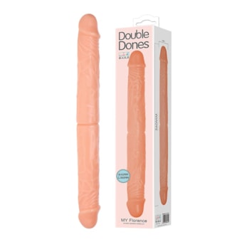 Double Dones - Pênis Duplo Flexível Com Glandes E Veias | 36 x 4,2cm