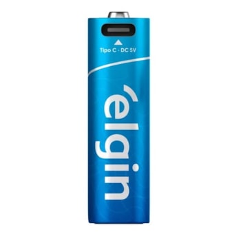 Elgin - 2 Pilhas AA Recarregáveis 2000mah Com Entrada Tipo C e Cabo Duplo