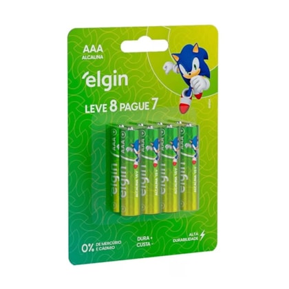 Elgin - Pilha Alcalina Modelo AAA | Leve 8 Pague 7
