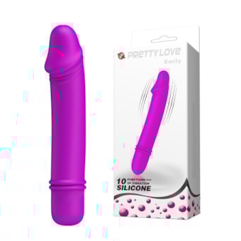 Emily - Vibrador Em Soft Touch Com Glande Definida E 10 Modos De Vibração