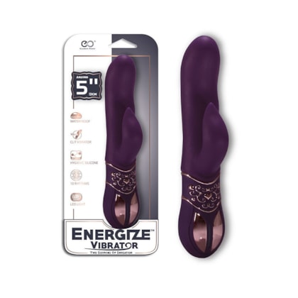 Energize Vibrator - Estimulador Rabbit 2 Motores, 10 Funções de Vibração e Led