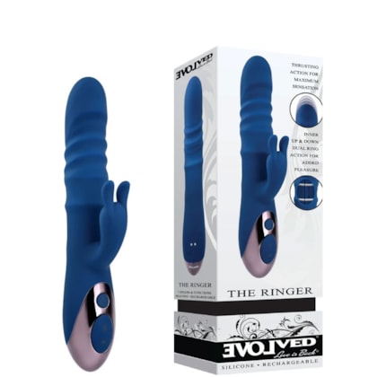 Evolved The Ringer - Vibrador Rabbit Vai e Vem Com Dois Anéis Internos Poderosos à Prova D'água e Submersível