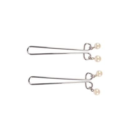 Fetish Fantasy Pearl Nipple Clamps - Grampos para Mamilos com Haste Dulpa e Pérolas