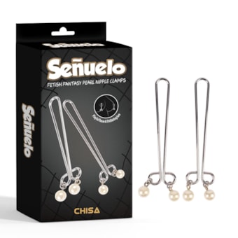 Fetish Fantasy Pearl Nipple Clamps - Grampos para Mamilos com Haste Dulpa e Pérolas
