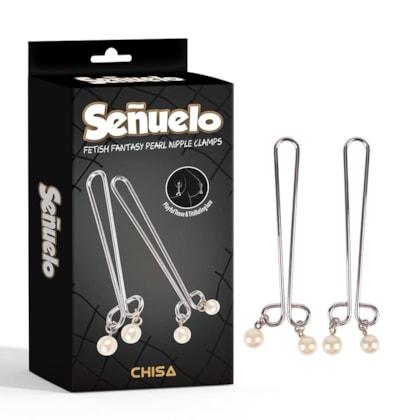 Fetish Fantasy Pearl Nipple Clamps - Grampos para Mamilos com Haste Dulpa e Pérolas