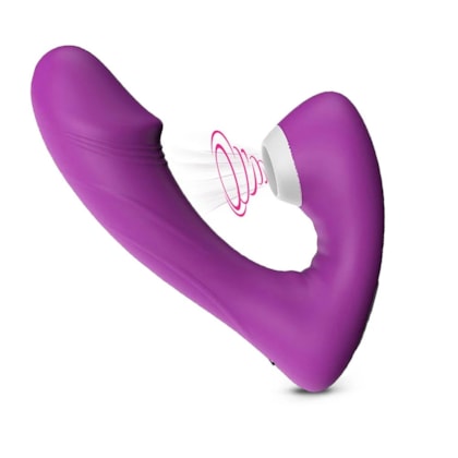 Fierce-RCT - Vibrador Ponto G e Sugador de Clítoris com 9 Funções e Controle | Roxo